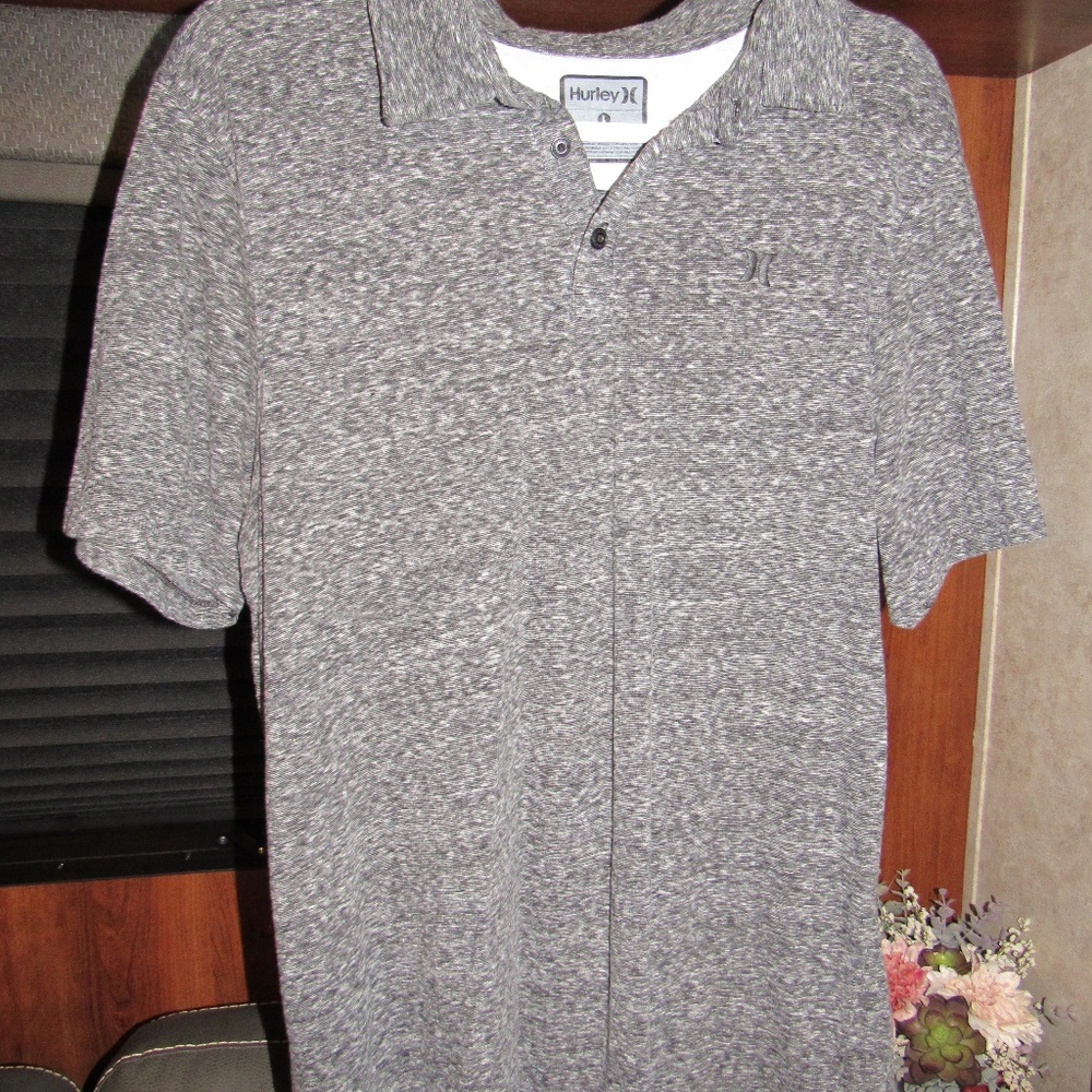 Men's Hurley Polo Grey Size Large